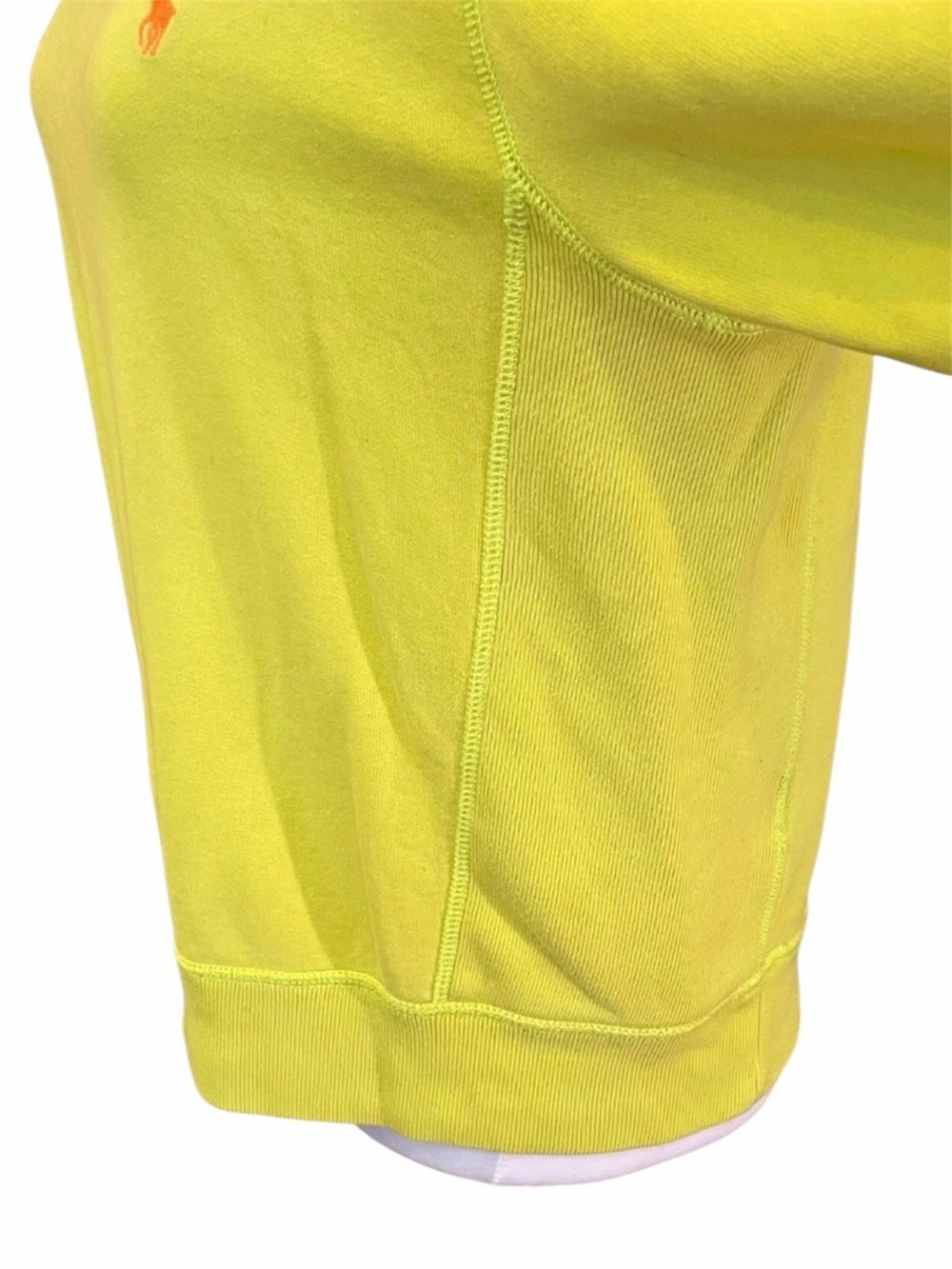 Polo Ralph Lauren Neon Yellow Fleece Sweatshirt Women’s L Pony Logo Preppy - Picture 6 of 12